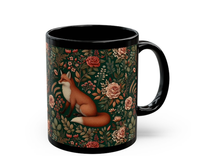 Fox Cottagecore Coffee Mug, Fox Mug, Gift for Animal Lovers, Boho Mug, Housewarming Gift, Unique Drinkware