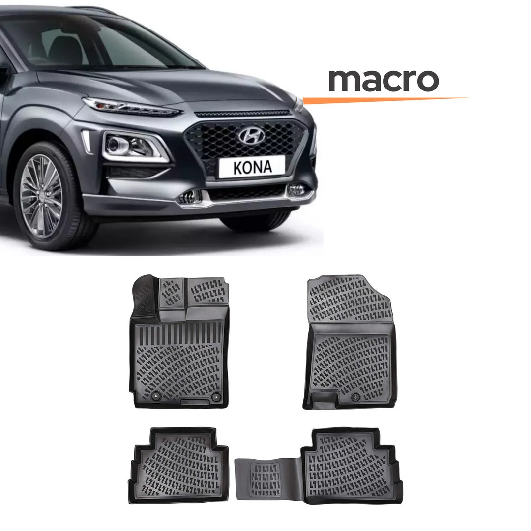 Rubber Floor Mat, Hyundai Kona 20182022, All Weather Antislip