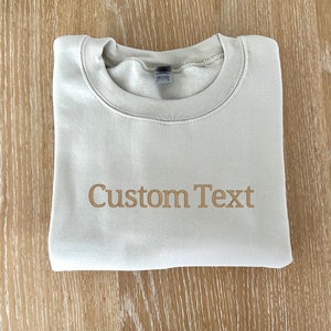Felpa personalizzata ricamata, felpa con testo personalizzato, felpa girocollo personalizzata, felpa abbinata per coppie, regalo per lei