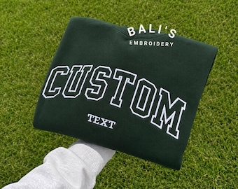 Individuell gesticktes Varsity Rundhalsausschnitt - personalisiertes Sweatshirt, Muttergeschenk