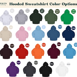May include: Hooded sweatshirts in a variety of colors, including ash, forest green, military green, and navy. The sweatshirts are all the same style, with a drawstring hood and a kangaroo pocket.