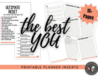 BEST YOU Planereinlagen, 2024 Printable, 2024 Manifestation, Wellness, Vorsätze, Reflexion, Life Vision Liste, Affirmationen, Vision Boards