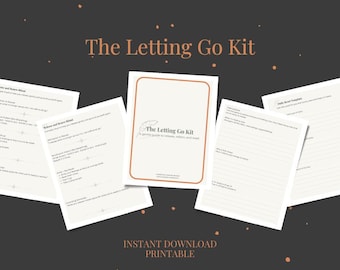 Loslassen Kit | EmotionalRelease Journal Arbeitsblätter + Affirmationen | Druckvorlage Selbstfürsorge für Frauen im Wandel
