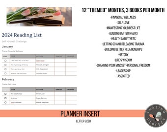 2024 Reading Challenge, Planer Einlagen, Best You, Bücherliste, Checkliste, Sachbuch