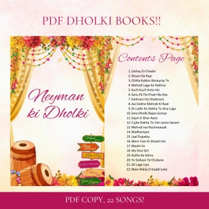 DIGITAL DOWNLOAD - Modern Dholki Book, Mayoun Book,, Desi Song Book, Dholki Songs lyrics book, Mehndi Song Book, Dholki songs