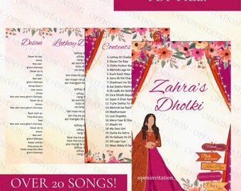 DIGITAL DOWNLOAD - Modern Dholki Book, Mayoun Book,, Desi Song Book, Dholki Songs lyrics book, Mehndi Song Book, Dholki songs