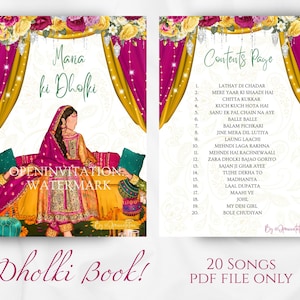 Współczesna książka Dholki | Pobieranie cyfrowe – 20 piosenek Dholki/Mehndi – plik PDF do druku