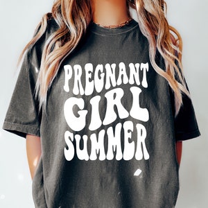 Comfort Pregnant Girl Summer Shirt, Retro Pregnant Girl Tshirt, Baby Announcement Shirt, Pregnancy Reveal Tee, Baby Shower Gift, Mom Shirt