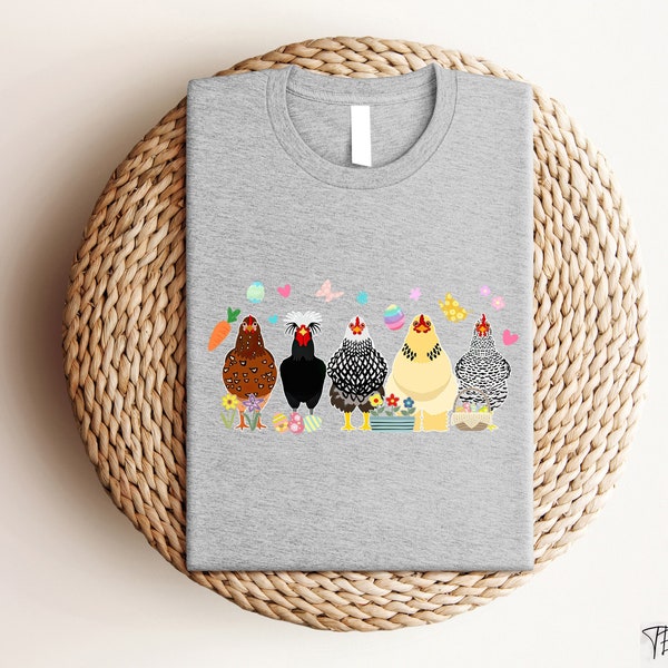 Watercolor Easter Chickens Shirt, Easter Farmer Sweatshirt, Chicken Lover Gift, Easter Egg Hunt Crewneck, Funny Easter Farm Tee, Easter Gift