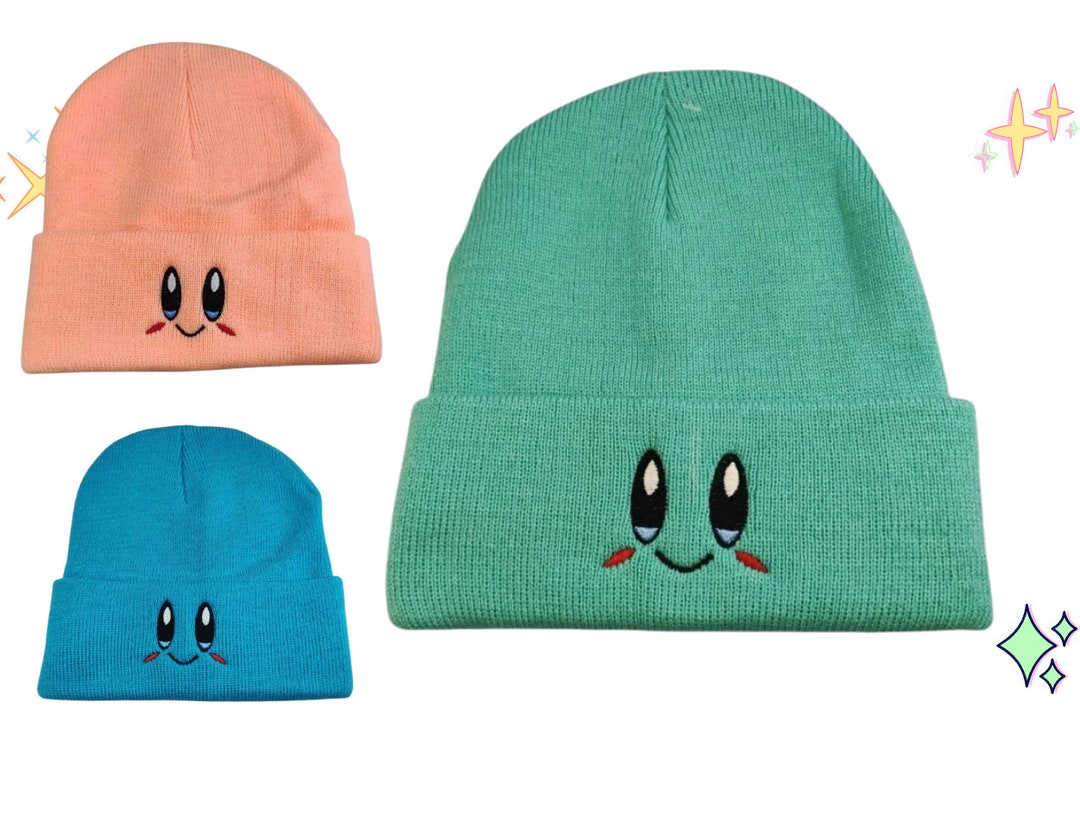 Kirby Beanie Y2k for Women Kawaii Kirbys Knitted Hat Smileys - Etsy