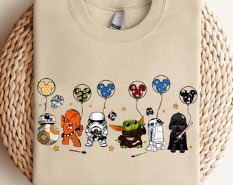 Star Wars Shirt, Star Wars Characters T-Shirts, Disney Balloon Shirts, Star Wars Cute Tshirt, Disney World Tee, Disney Star Wars Balloon Tee