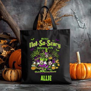 Mickey's Not No Scary Halloween Party Tote Bag, Mickey And Friends Halloween Tote Bag,Custom Mickey and Friends Totes,Trick or Treat Bag