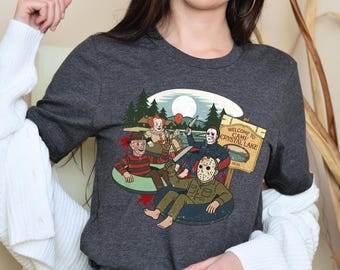Camp Crystal Lake Shirt,Halloween Scary Team Shirt, Trendy Fall Scary Movie Halloween T-Shirt