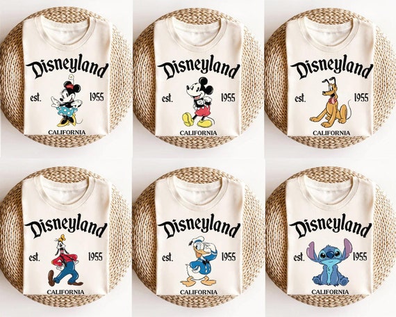 Retro Disneyland Est 1955 Shirt, Disney All Characters Shirt,Mickey And Friends Shirt,Disney Matching Shirt,Disney Group Shirt,Family Xmas