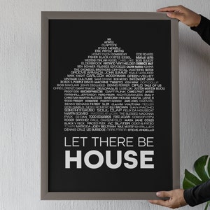 House Music DJ Wall Art, EDM Poster, House DJ Art, House Music Print, Rave Poster, Electronic Music Print - Unframed