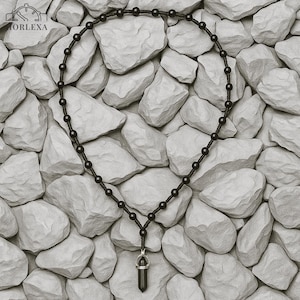 Men’s Beaded Necklace • Stainless Steel Pendant Necklace • Black Beads Necklace for Men • Minimalist Men’s Jewelry • Gift for Him