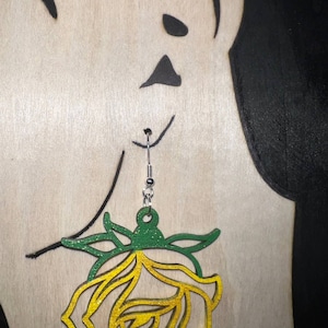 Yellow Rose Earrings - Subtle Glitter Sheen, Clear-Coat Finish