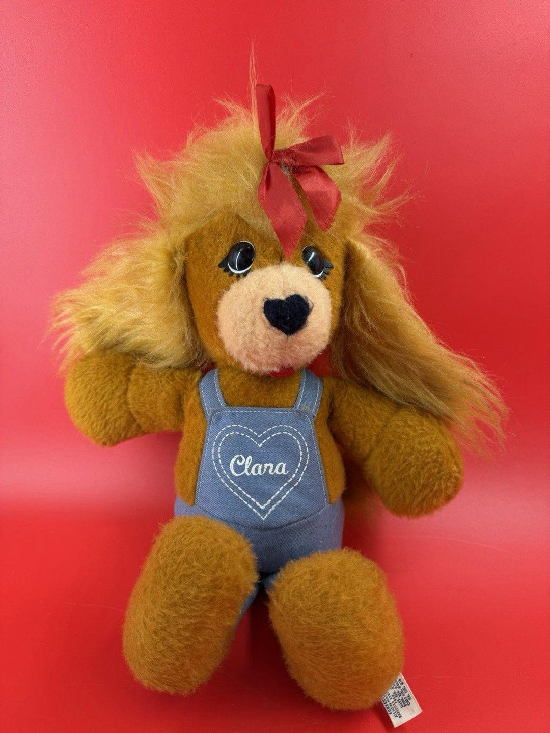 Rare Vintage Animal Fair 1974 Clara Dog Plush Clem Girlfriend 18'' Fast ...