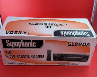 Vtg Symphonic VCR/VHS Player SL220A Black Record Remote New Open Box See Video