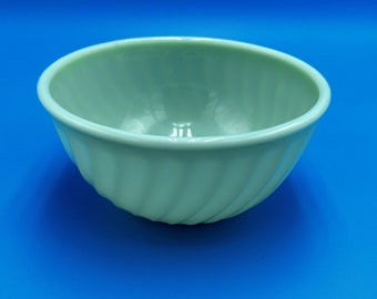 Vintage Fire King Oven Ware Jadeite 8 Mixing Bowl Swirl Pattern USA Made