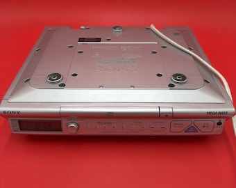 Sony ICF-CD543RM Space Saver CD Player Radio Clock Under Cabinet Mega Bass Works