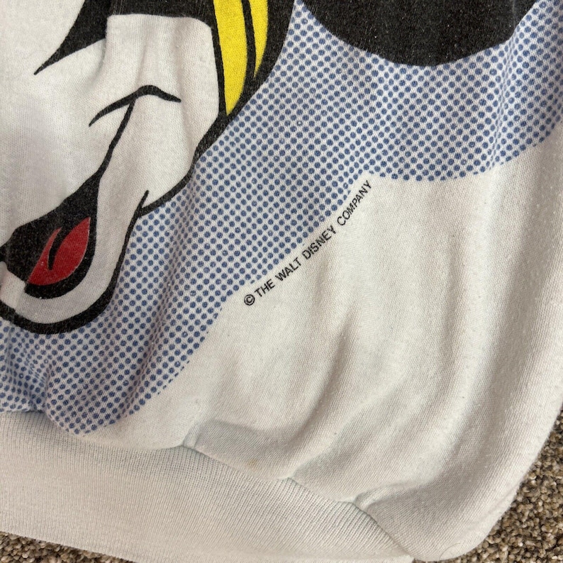 Mickey & Minnie Mouse Reversible Padded Sweatshirt Blue White Check Big Heads image 2