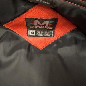 VTG 90s Mirage Kansas City Chiefs NFL Leather Jacket Mens M Heavy Coat Bild 8
