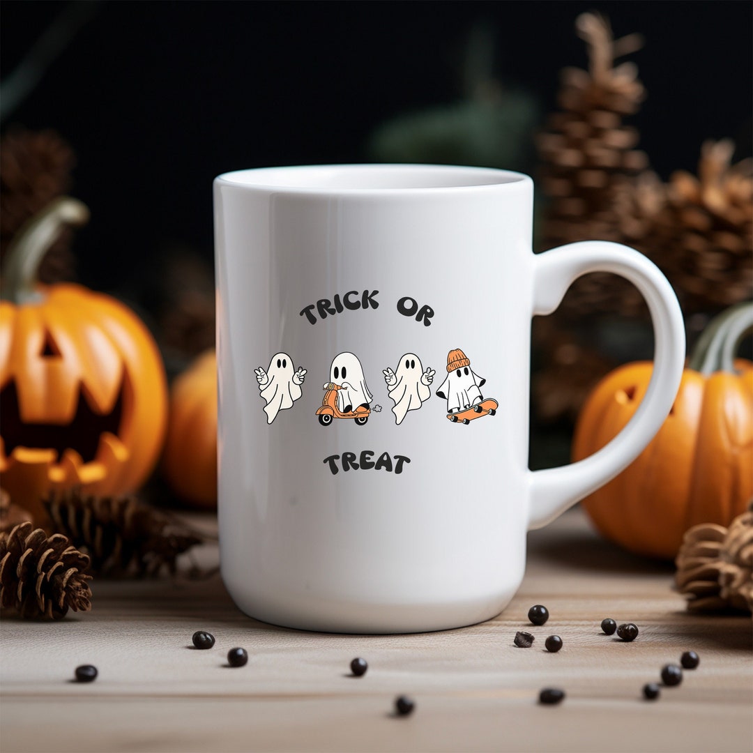 Ghost Trick or Treat Mug Cute Ghost Halloween Mug New Home Etsy