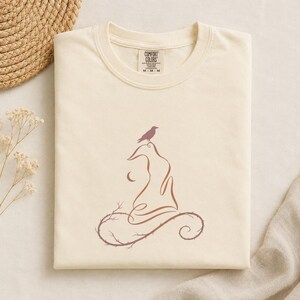 Minimalist Witch Hat Shirt, Aesthetic Raven Comfort Colors Tee, Line Art Halloween T-Shirt, Spooky Minimalist Top