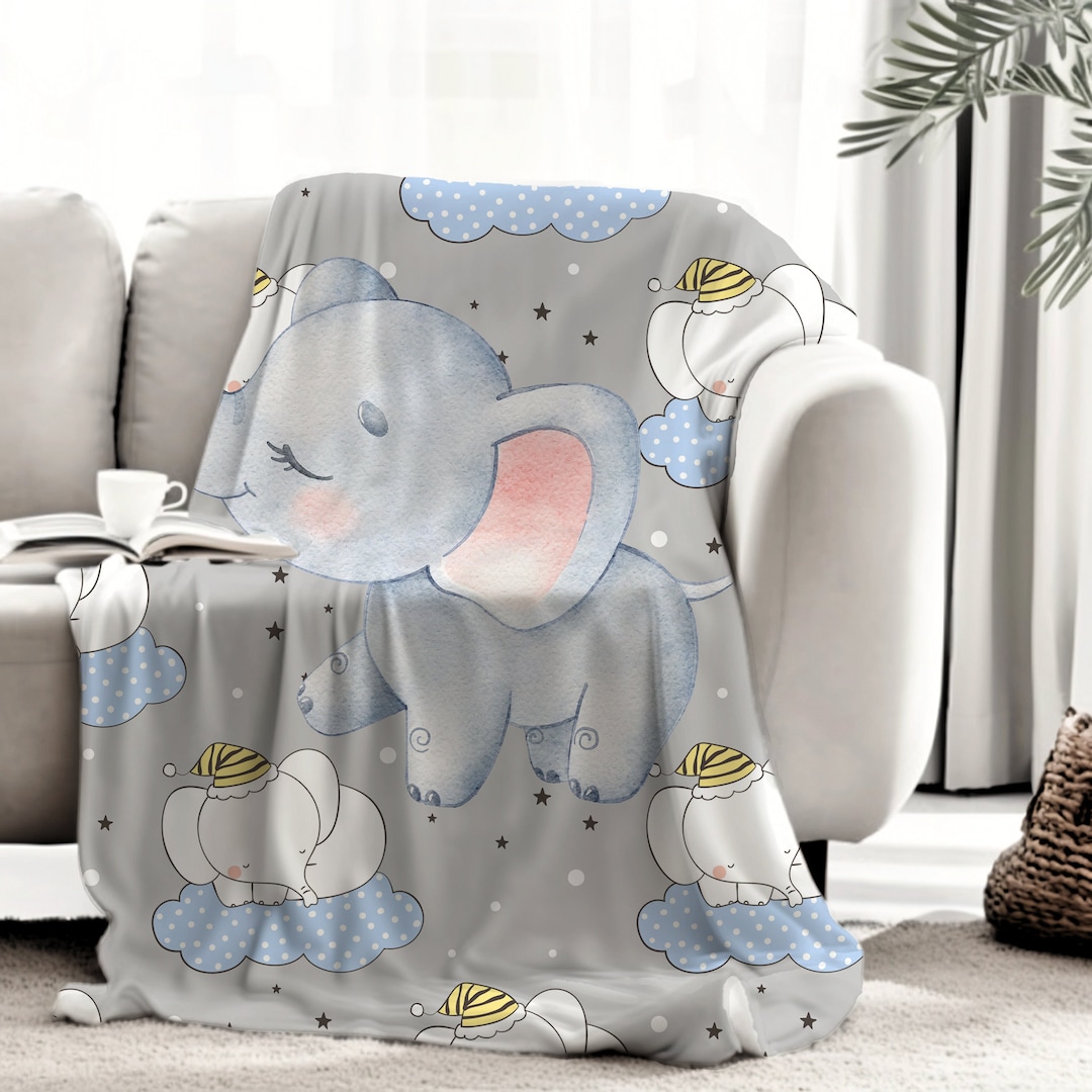 Hooded Summer Soft Blanket For Baby In Elephant Character