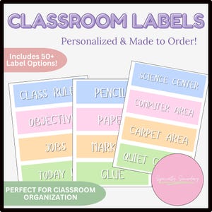 Bearbeitbare Klassenzimmeretiketten für Lehrer - Druckbare Schuldekoration, Vorratsbehälter-Tags, Mittelschilder, Organisationswerkzeuge - PDF-Download