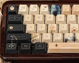 Emily Dickinson-Inspired Custom Keycaps – Handcrafted Literary Art for Your Keyboard – Novelty keycaps