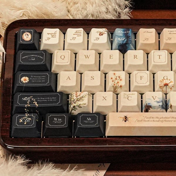 Emily Dickinson-Inspired Custom Keycaps – Handcrafted Literary Art for Your Keyboard – Novelty keycaps