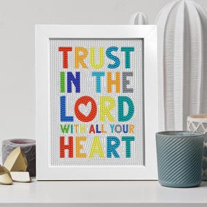 Trust in the Lord with All Your Heart, Bible Verse, Religious Christian Diamond Painting Kit