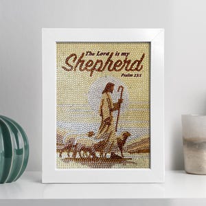The Lord Is My Shepherd Diamond Painting, Bible Verse, Religious Christian Diamond Painting Kit