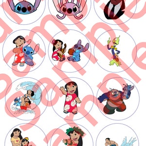 Lilo and Stitch Cupcake Toppers Digital Download