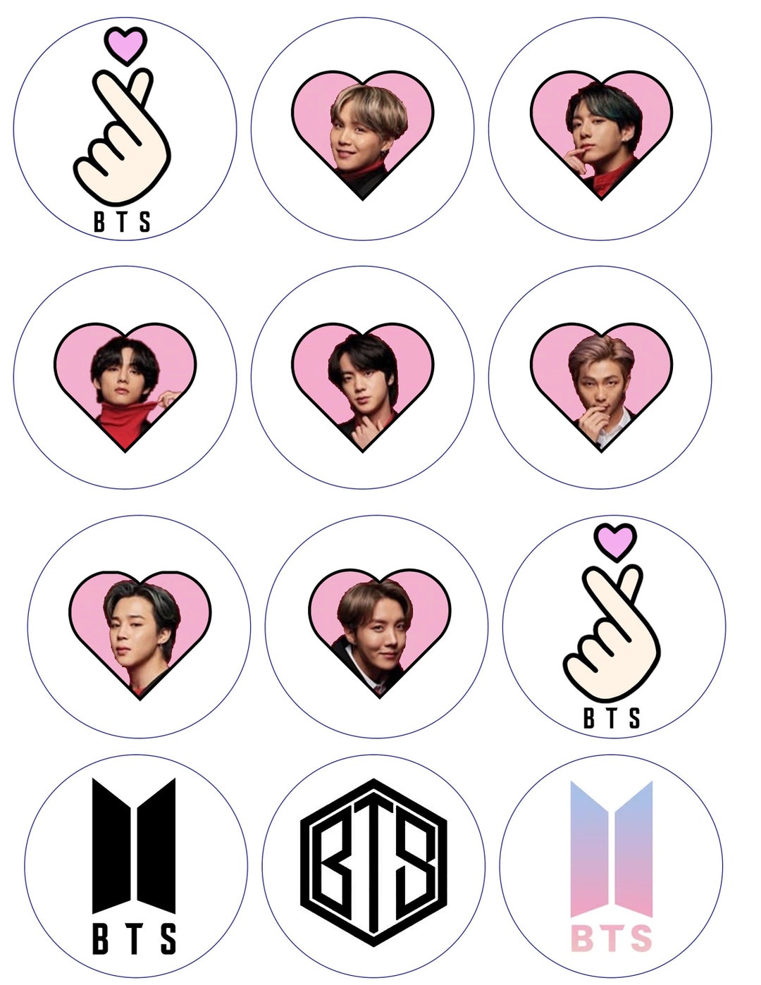 BTS Cupcake Toppers Digital Download - Etsy