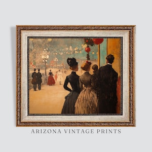 PRINTABLE - Christmastime In Paris | Vintage Impressionist Oil Painting | Antique Holiday Art | Digital Download - HP077
