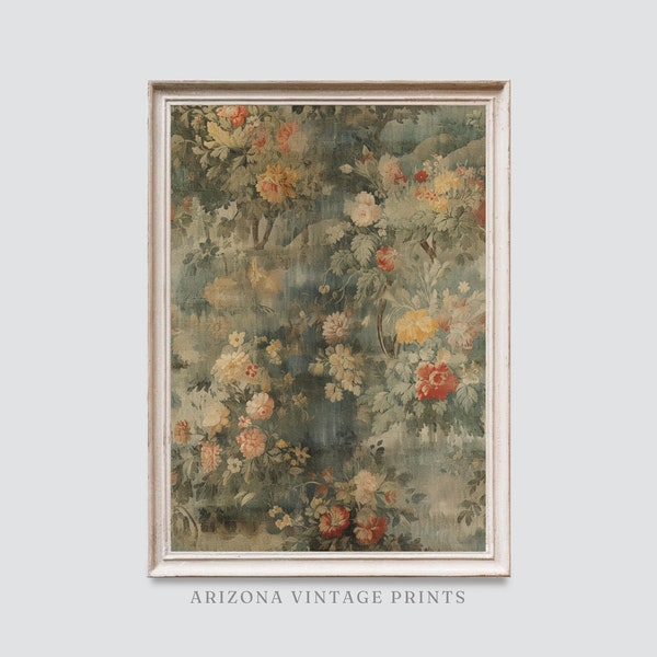 PRINTABLE Antique Italian Tapestry | Vintage Textile Wall Art | Digital Download - TP006