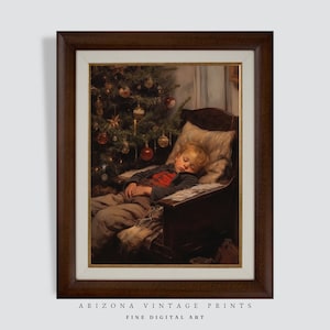 PRINTABLE Christmas Eve | Antique Oil Painting | Vintage Christmas Art | Moody Christmas Print | Digital Download - HP025