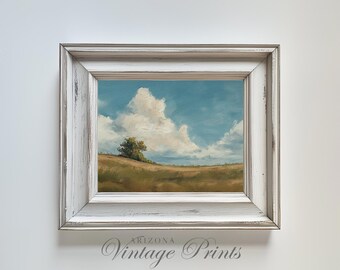 IMPRIMABLE - impression de paysage vintage | Peinture à l'huile de style romantique | Art de ferme rustique | Téléchargement numérique - LS093