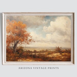 PRINTABLE Vintage French Countryside in Autumn - Antique Landscape Painting | Neutral Colors Oil Painting | Digital Download - LS013
