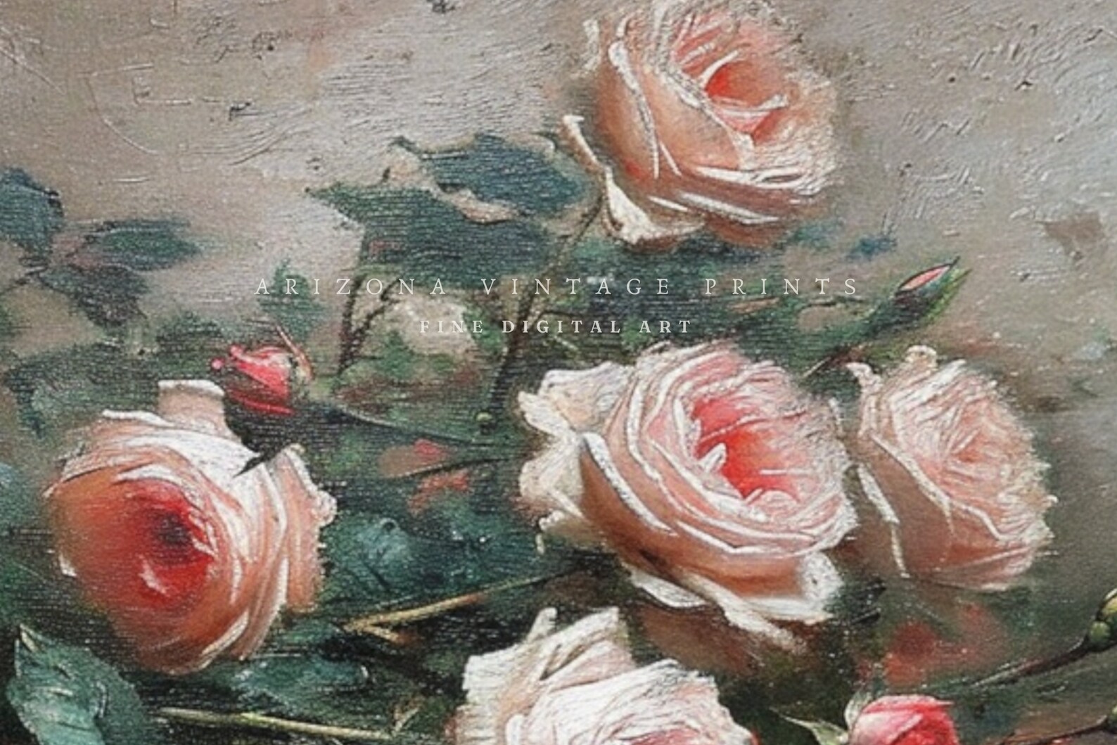 Antique Roses Oil Painting: Vintage Floral Still Life Art (digital ...