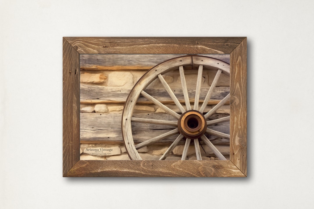 PRINTABLE Rustic Antique Wagon Wheel Print Vintage Southwest Art