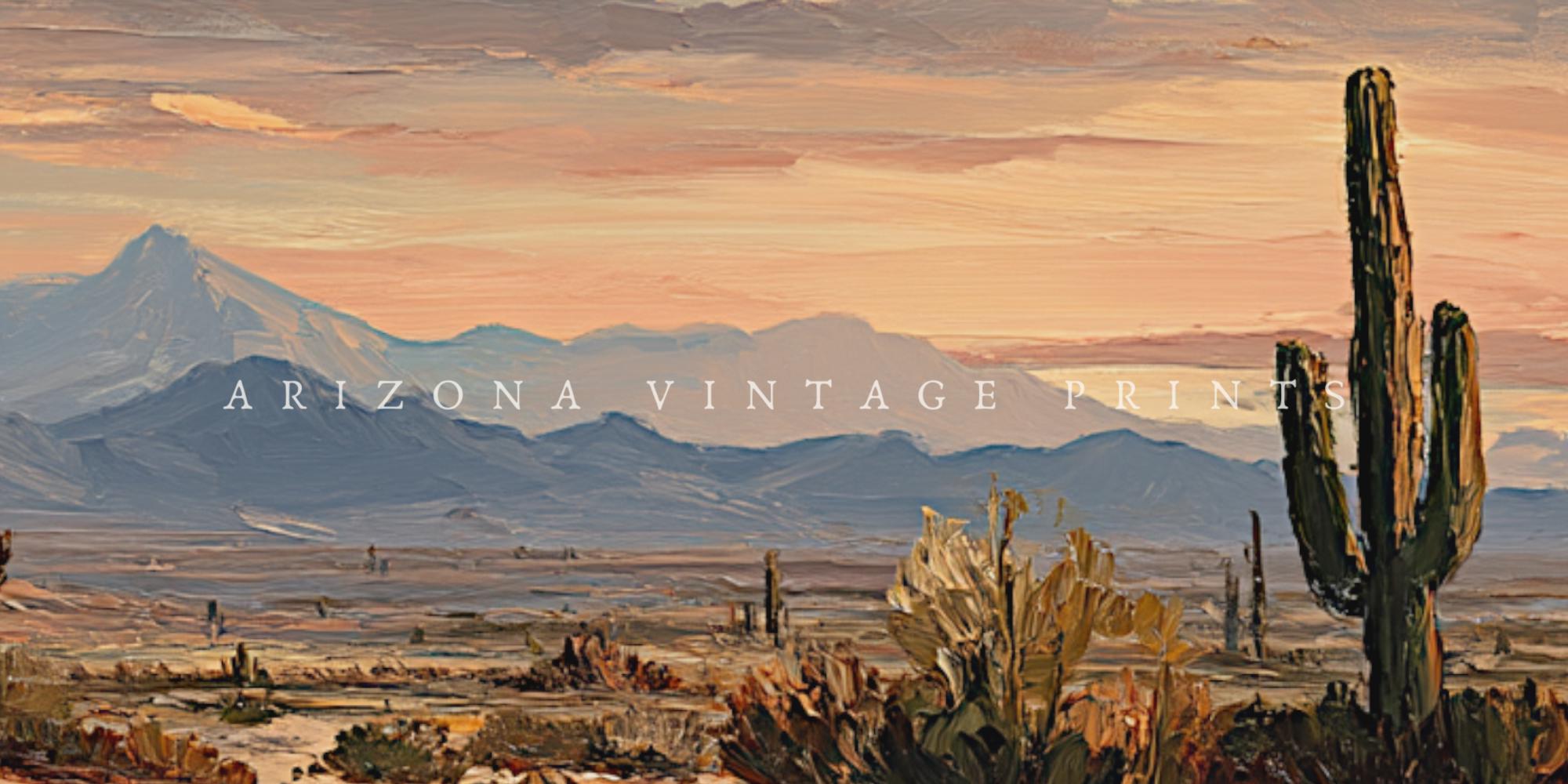PRINTABLE - XL Impressionist Desert Landscape | Vintage Oil