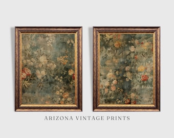PRINTABLE - Gallery Set of Two Antique European Tapestry Prints | Vintage Textile Wall Art | Digital Download - GPS11