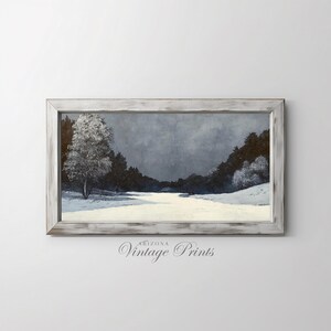 Frame TV Download - Moody Winter Night | Vintage Post Impressionist Painting | Rustic Snow Print | Digital Download ONLY - TV027