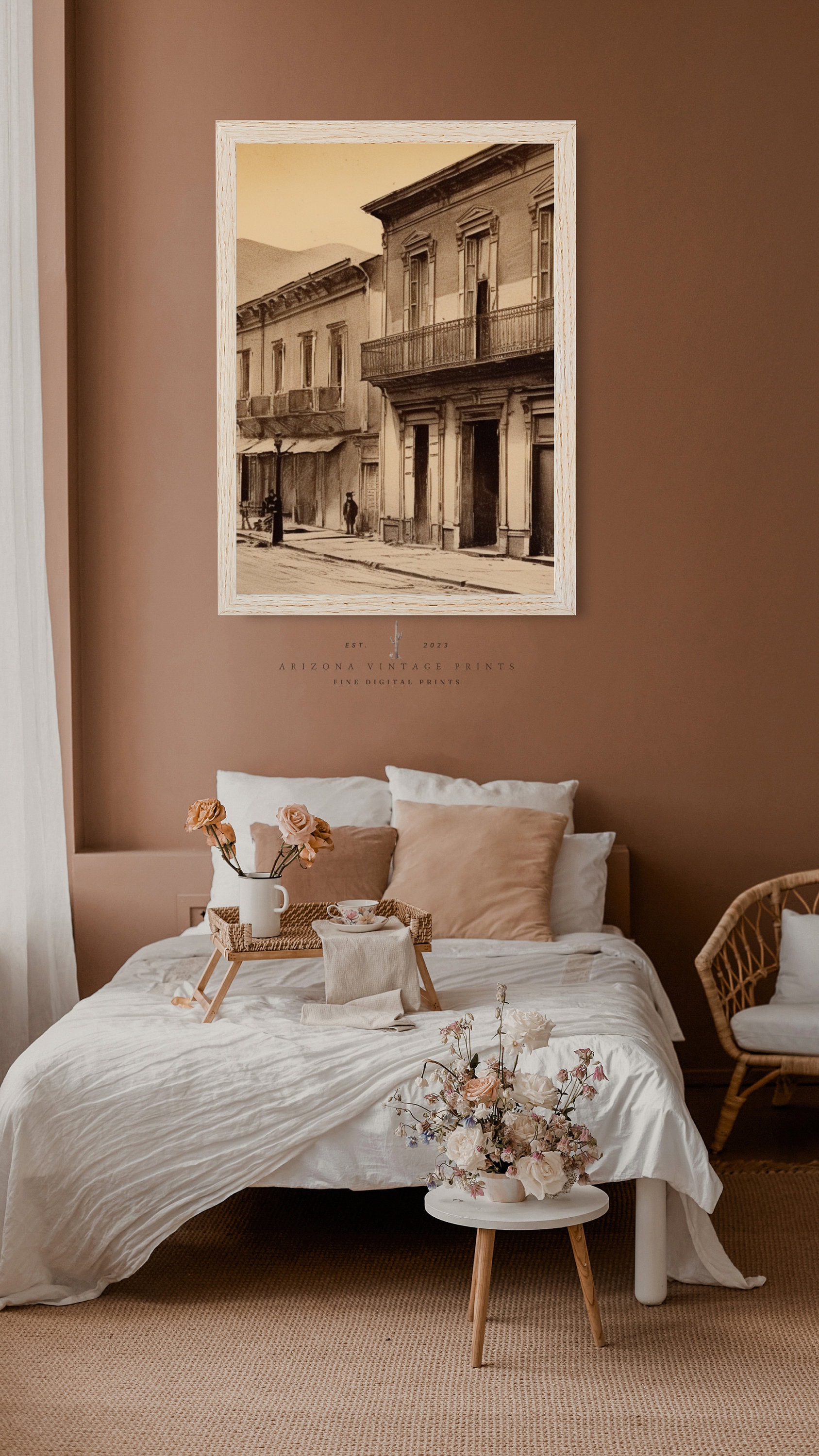 Vintage Old West Town Print: Neutral Brown Painting (digital Download ...