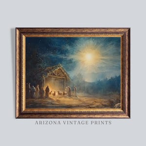 PRINTABLE - Christmas Nativity | Vintage Watercolor Painting | Classic Holiday Art | Digital Download - HP076