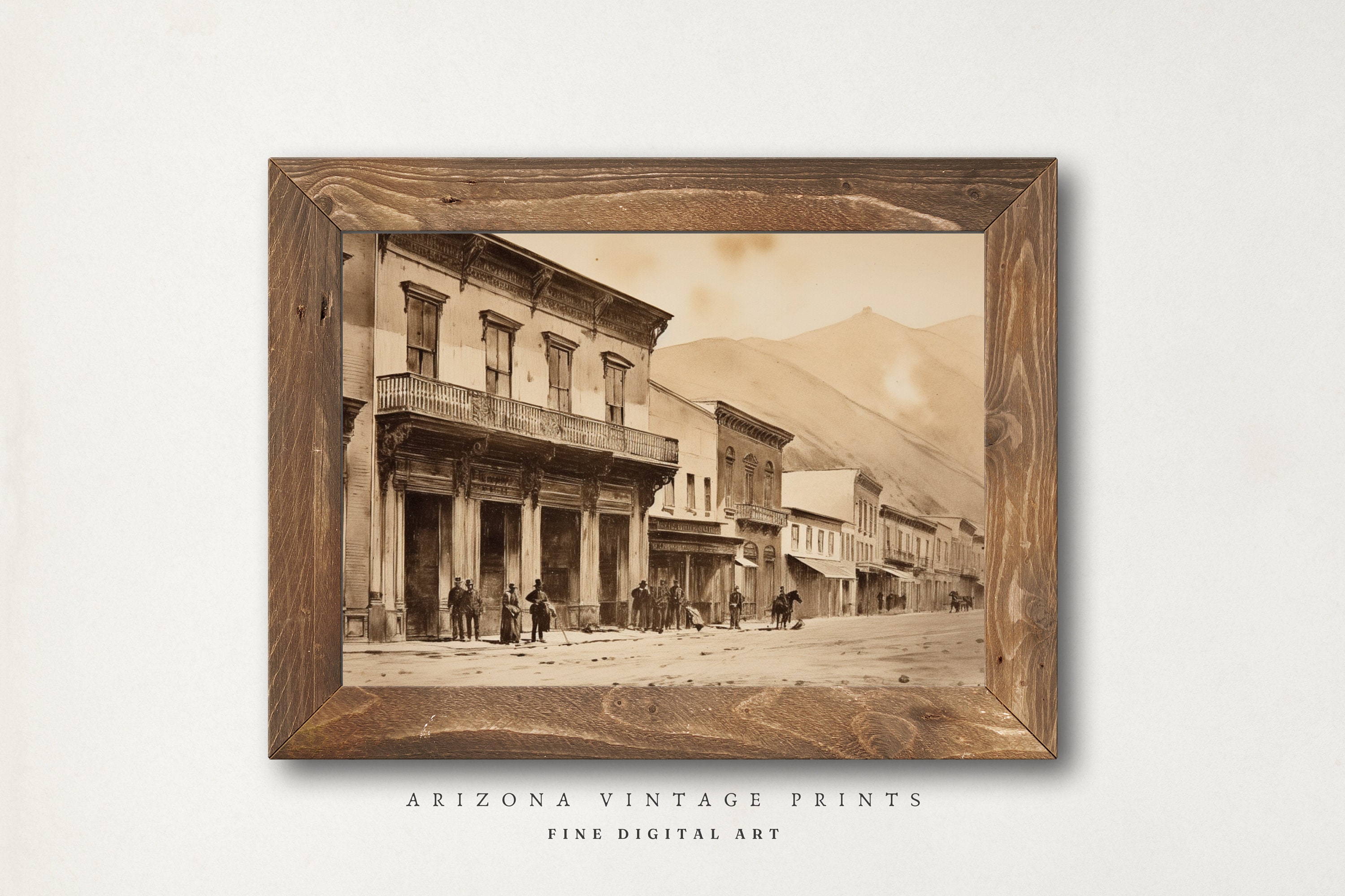 PRINTABLE Vintage Old West Town Street View | Neutral Sepia Colors ...